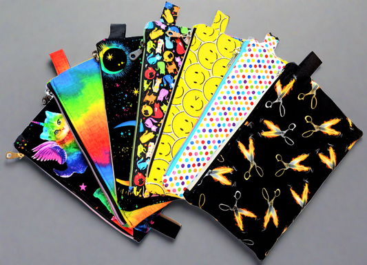 9" x 7" Zippered Bags - Multi Prints - Make Up, Pencil Bags Alea Reusables