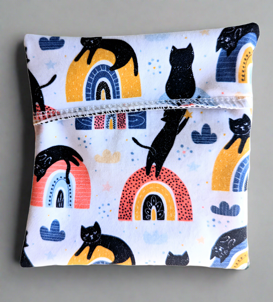 Pad Wrappers - Medium - Cloth covered, Rainbows & Kitties Alea Reusables