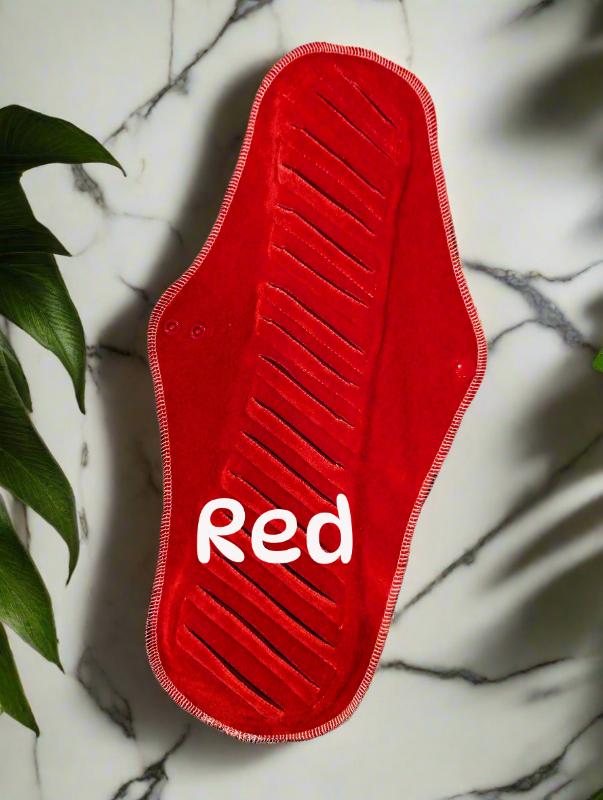 Solid red coloured bamboo velour gusher pad