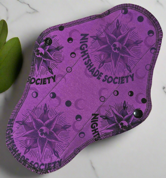 Nightshade - Cotton Spandex - Washable, Reusable Wrap Wing Cloth Pad