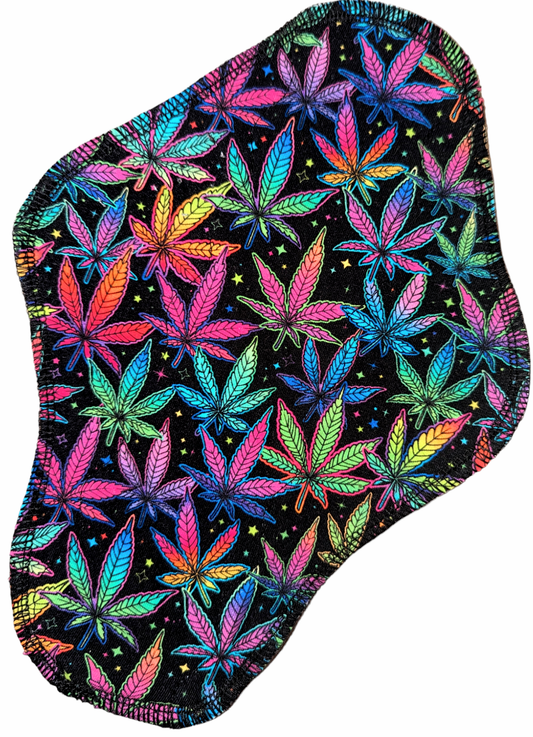 Rainbow Leaves - Cotton Spandex - Washable, Reusable Wrap Wing Cloth Pads