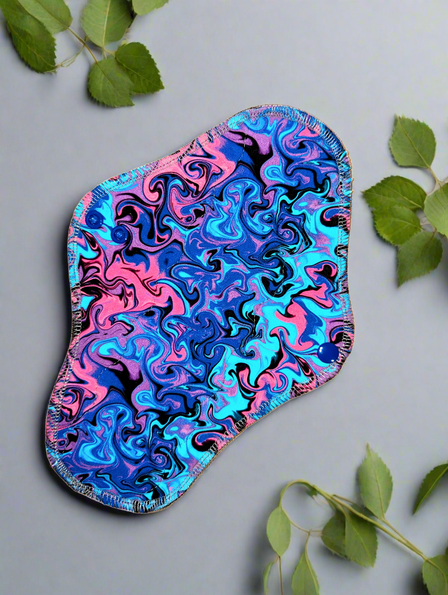 Paint Swirls - Cotton Spandex - Washable Reusable Wrap Wing Cloth Pads