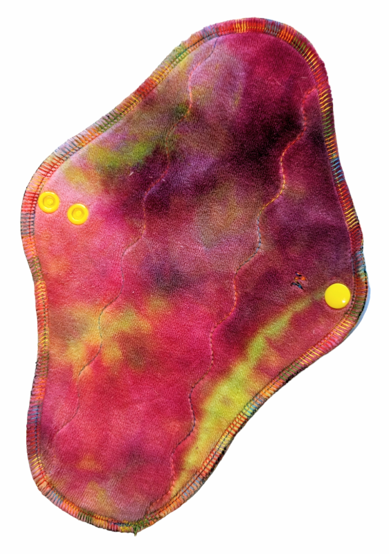 Ice Dye One - Cotton Velour - Washable, Reusable Wrap Wing Cloth Pads