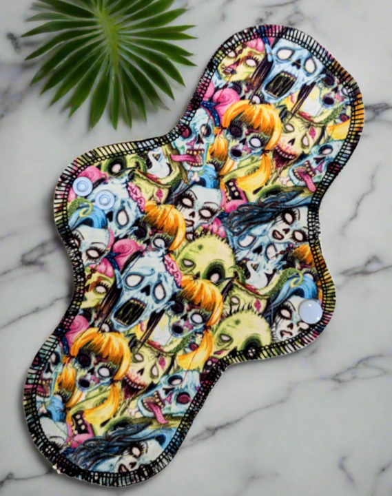 pastel zombie drawn cloth pad