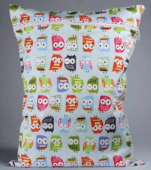 Prints Large Wet Bags owls Elastic Loop Alea Reusables